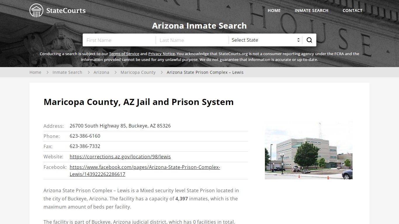 Arizona State Prison Complex – Lewis Inmate Records Search ...