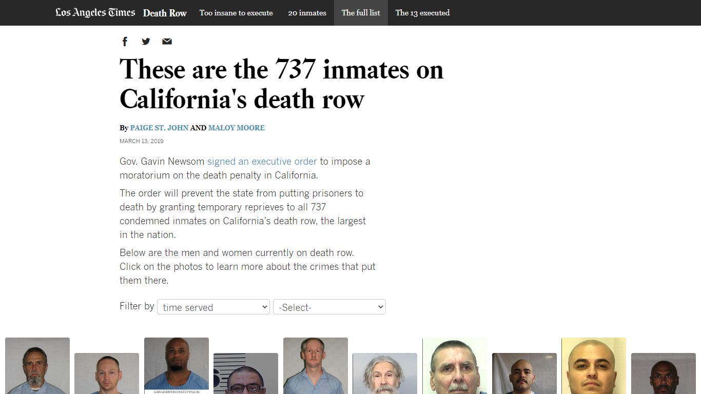 These are the 737 inmates on California’s death row - Los ...